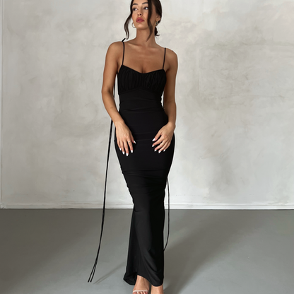 MELANI THE LABEL (black) Zahara backless maxi