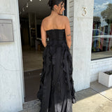 AJE (black) Allairie strapless frill maxi