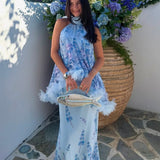 ELLIATT (blue floral) Tulsia tiered maxi