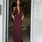 MIM AND BELL (wine red) Yvette backless maxi