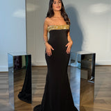 ALBINA DYLA (black/gold) Onyx Embellished Gown