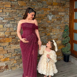 VILDANE KAMEROLLI (red) Angelina Draped Beaded Gown