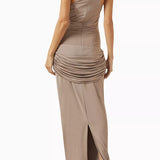 PARIS GEORGIA (taupe/concrete) Danae high neck gown