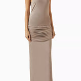 PARIS GEORGIA (taupe/concrete) Danae high neck gown