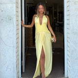 JEFRE SEI (yellow) Landon halter maxi
