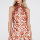 SONYA MODA (brown/pink/white) Aljoun floral high neck maxi