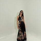 ZIMMERMAN (black floral) Tallow halter backless midi