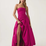 AJE (magenta) Violette bubble hem maxi