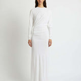 CHRISTOPHER ESBER (white) Side Cowl long sleeve maxi