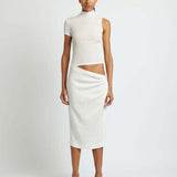CHRISTOPHER ESBER (white) Natural Faille Fusion Tee midi