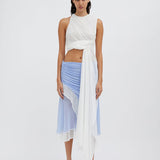 CHRISTOPHER ESBER (blue/white) Disender draped skirt