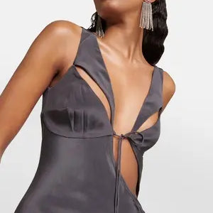 CHRISTOPHER ESBER (grey) Cutout silk satin  maxi