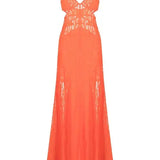 DION LEE (orange) Fork Frame mesh gown