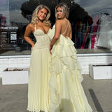 AJE (yellow) Pandorea halter neck maxi