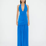 CHRISTOPHER ESBER (blue) Orion slinky halter gown