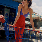 RAT AND BOA (red/blue/purple) Rosso silk slip maxi