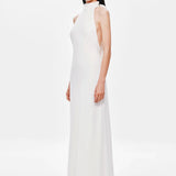 MISHA (white) Evianna halter bow gown
