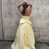 MESHKI (yellow) Frances strapless bow maxi