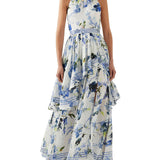 AJE (blue floral) Sienna halter neck maxi