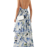AJE (blue floral) Sienna halter neck maxi