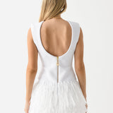 AJE (white) Raffia Feather Knit Mini