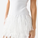 AJE (white) Raffia Feather Knit Mini