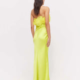 RACHEL GILBERT (Lime) Eyelar Silk Strapless Gown