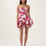AJE (pink/white) Violette floral bubble hem mini