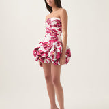 AJE (pink/white) Violette floral bubble hem mini