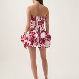 AJE (pink/white) Violette floral bubble hem mini
