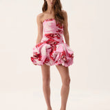 AJE (pink/red/white) Bubble hem mini