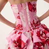 AJE (pink/red/white) Bubble hem mini