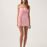 AJE (pink) Telma Ruffle strapless mini