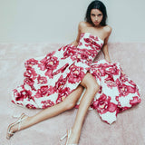 AJE (pink/white) Behold bubble hem floral maxi