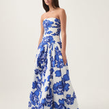 AJE (cobalt blue floral) Behold boldly blooming maxi