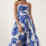 AJE (cobalt blue floral) Behold boldly blooming maxi