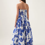 AJE (cobalt blue floral) Behold boldly blooming maxi