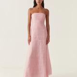 AJE (baby pink) Soundscape a-line strapless maxi