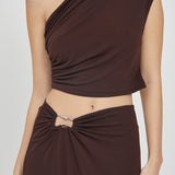 FRIEND OF AUDREY (brown) Kerr jersey skirt set