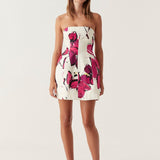 AJE (pink/white) Baret strapless a-line mini