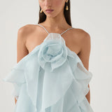 AJE (baby blue) Pandorea halter frill maxi