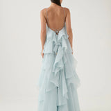 AJE (baby blue) Pandorea halter frill maxi