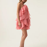 AJE (peach/coral) Panorea layered frill halter mini