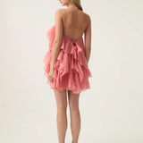 AJE (peach/coral) Panorea layered frill halter mini
