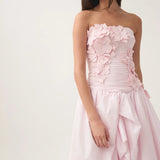 AJE (pastel pink) Splendour bubble hem flower maxi