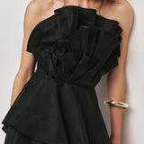 AJE (black) Selestia frill gown
