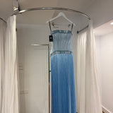 VILDANE KAMEROLLI (blue) Glacier Fringe Gown