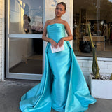 SOLACE LONDON (sky blue) strapless gown
