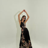 ZIMMERMAN (black floral) Tallow halter backless midi
