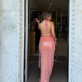 DECONDUARTE (peach) Lilou sequin maxi